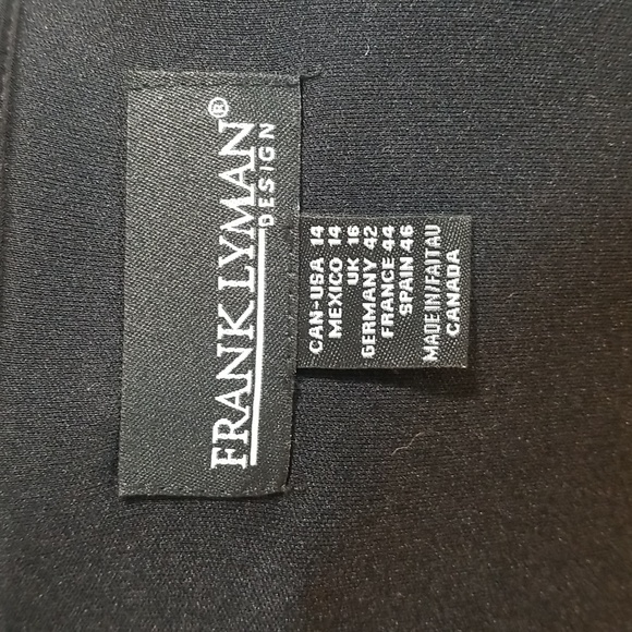 Frank Lyman size 14 womens black unique jacket.  Designer.  Made in Canada. - Picture 13 of 13